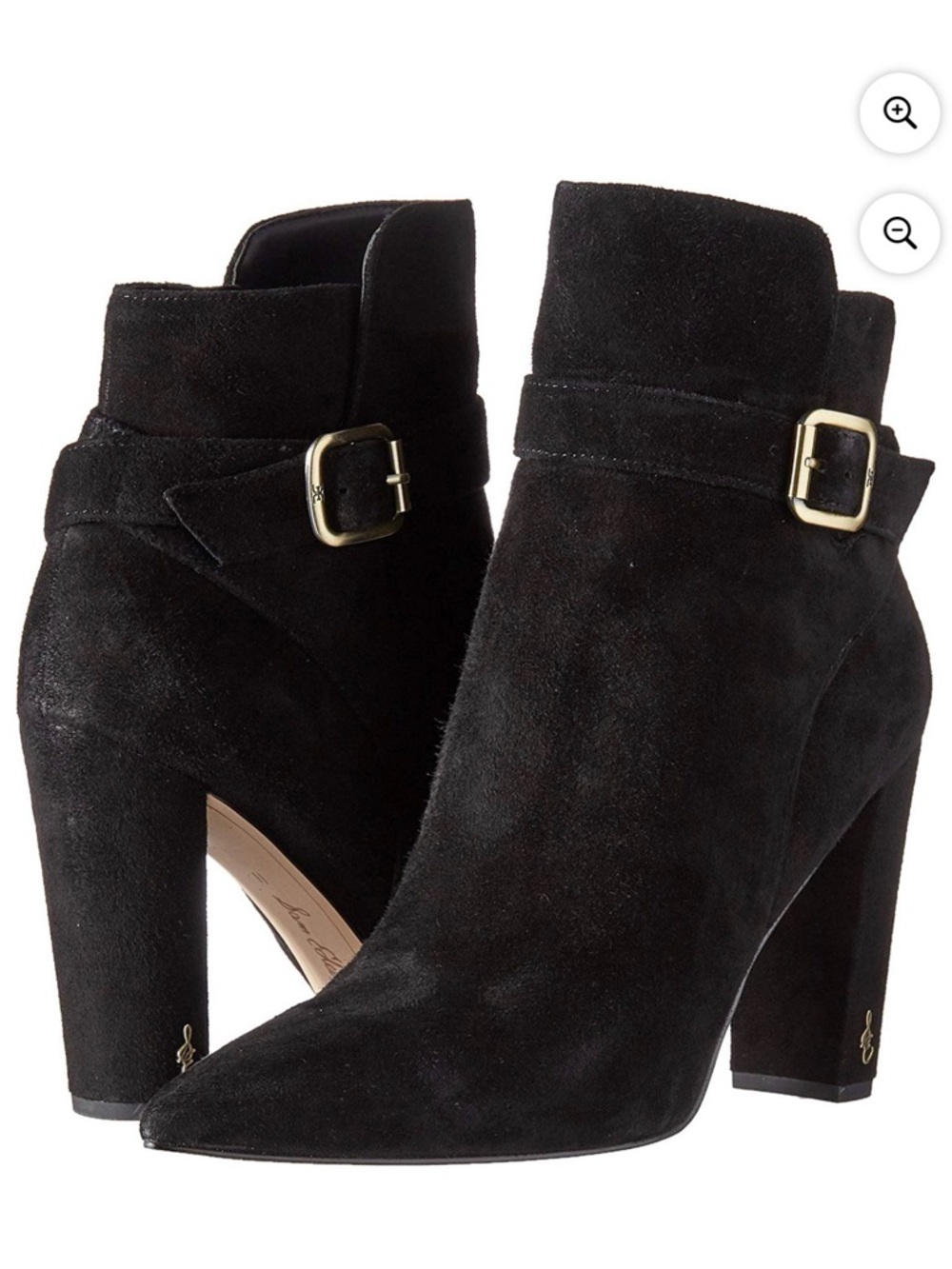 Sam Edelman Rita Block Heel Suede Boot Size 8 Black